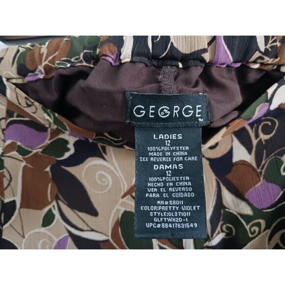 George Floral A Line Skirt Pull on Elastic Waist Multicolor Size 12 - Picture 3 of 3